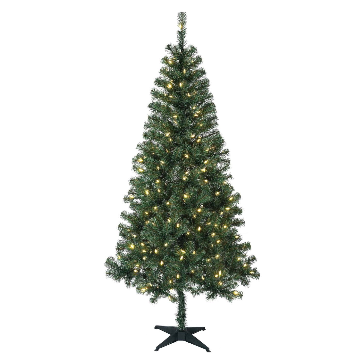 slide 1 of 5, December Home Lifelike Tree Prelit Tacoma, Dual, 6 Ft, 6 ft