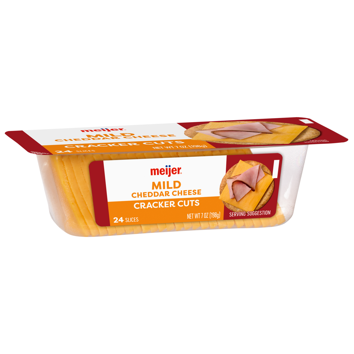 slide 2 of 2, Meijer Mild Cheddar Cracker Cut Slices - 7 oz, 7 oz