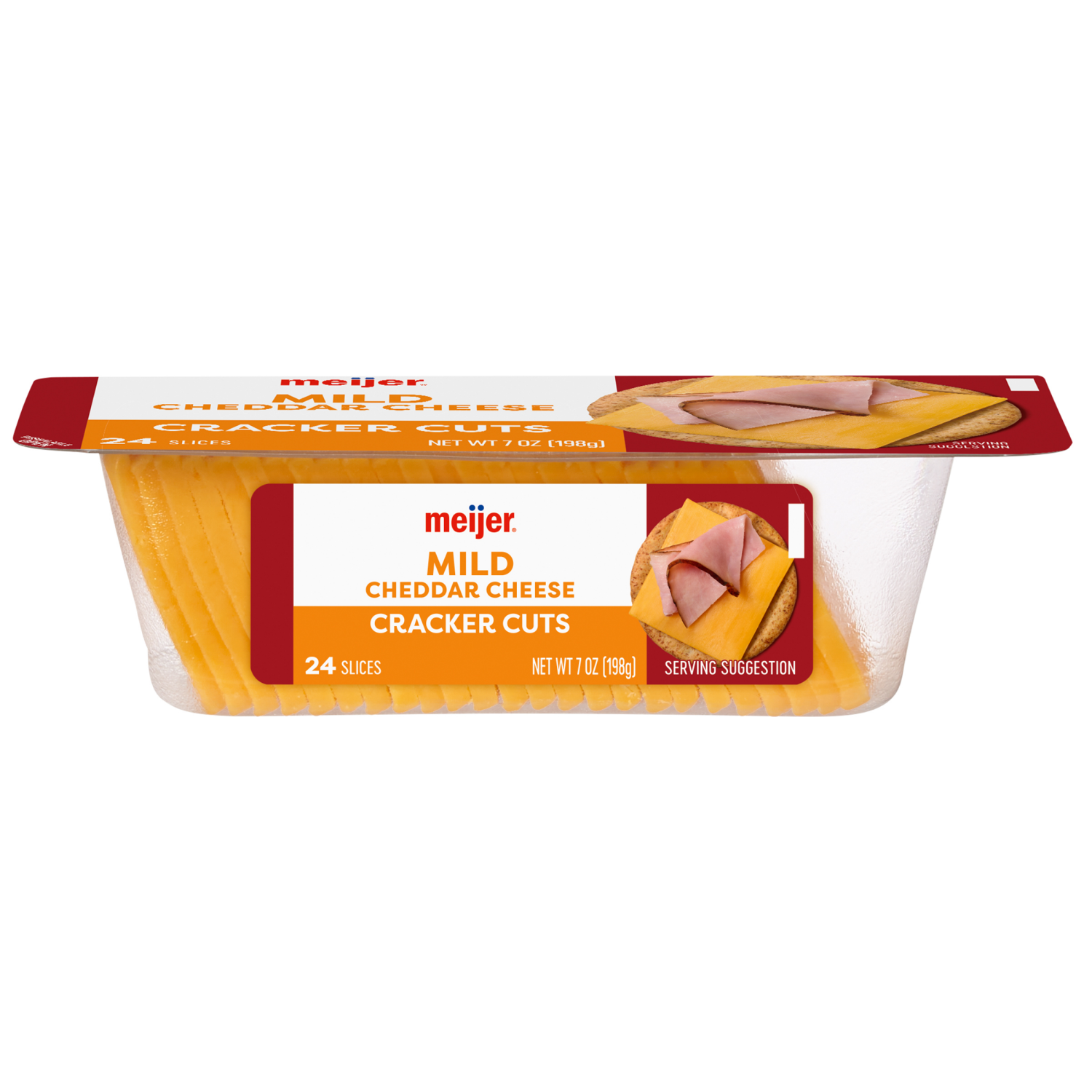 slide 1 of 2, Meijer Mild Cheddar Cracker Cut Slices - 7 oz, 7 oz