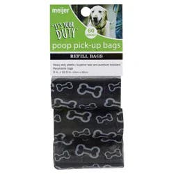 Meijer Pet Waste Bags, Refill, 60 Ct