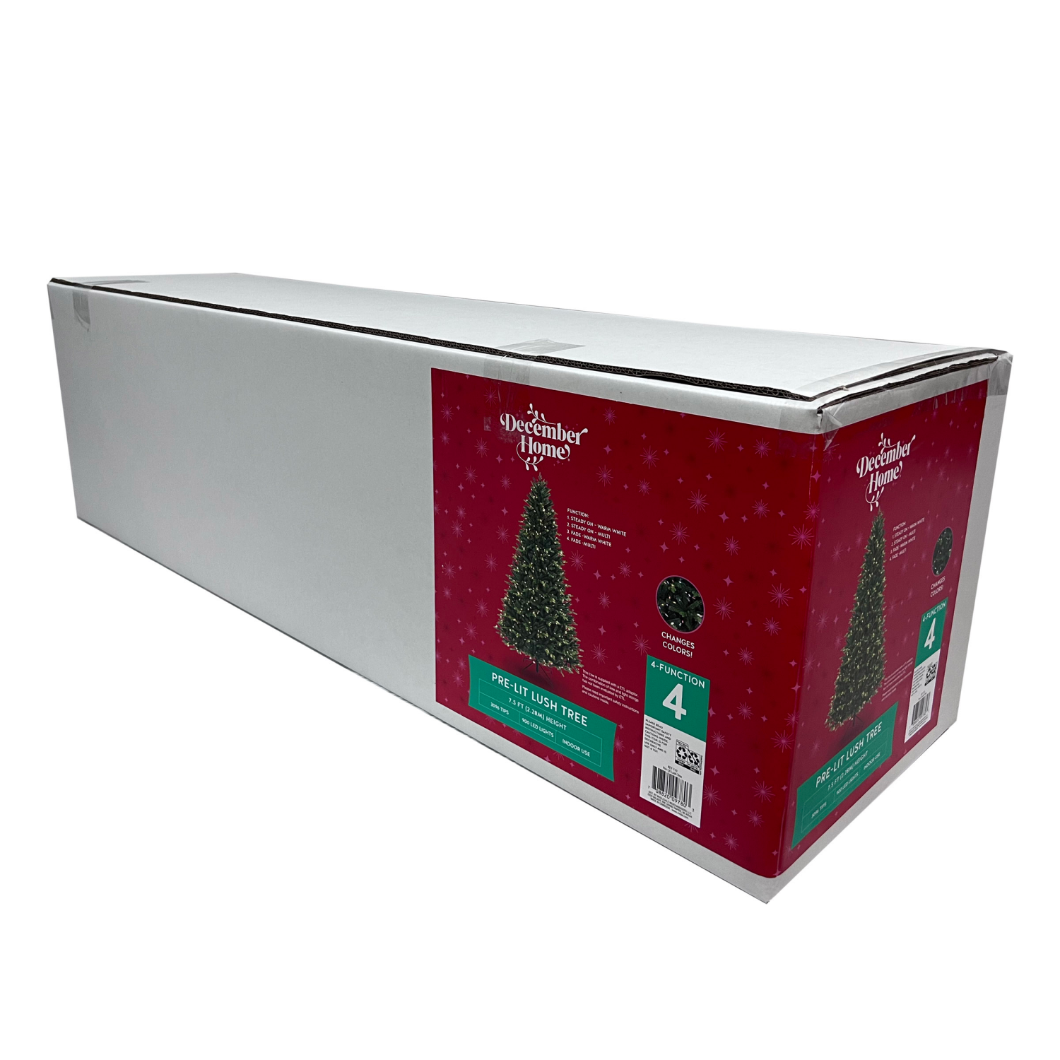 slide 5 of 5, December Home Lifelike PVC/PE Mixed Tree, Dual, 7.5 Ft, 7.5 ft