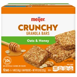 Meijer Oats And Honey Crunchy Granola Bars, 6 Ct