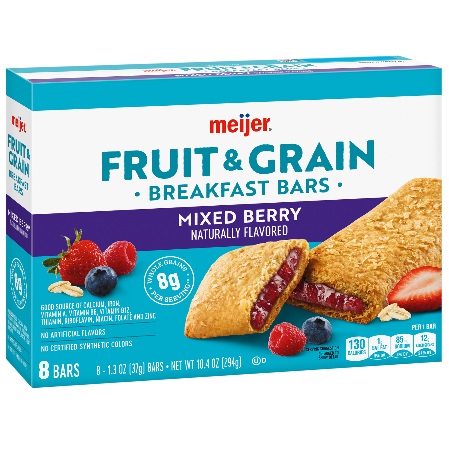 slide 6 of 8, Meijer Mixed Berry Fruit Grain Bar 8ct, 8 ct