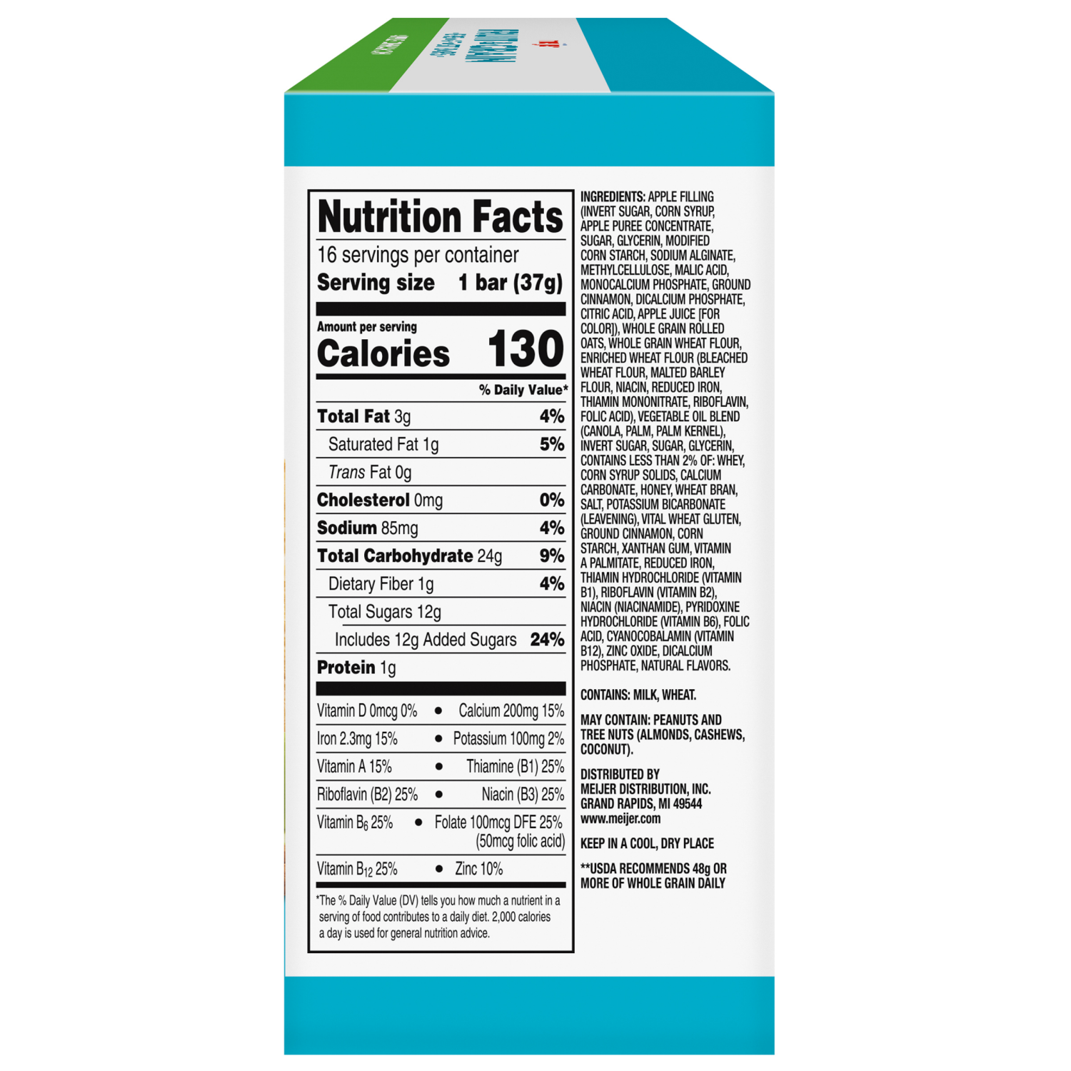 slide 5 of 8, Meijer Fruit and Grain Apple Cinnamon Bars, 16 ct, 16 ct