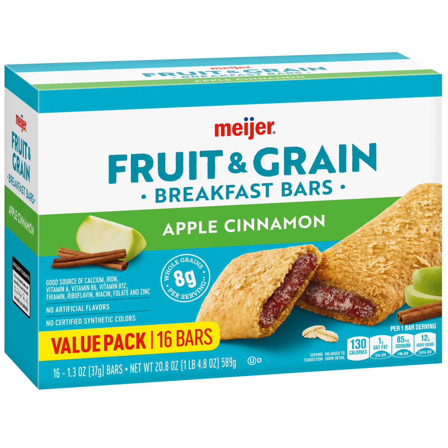 slide 6 of 8, Meijer Fruit and Grain Apple Cinnamon Bars, 16 ct, 16 ct