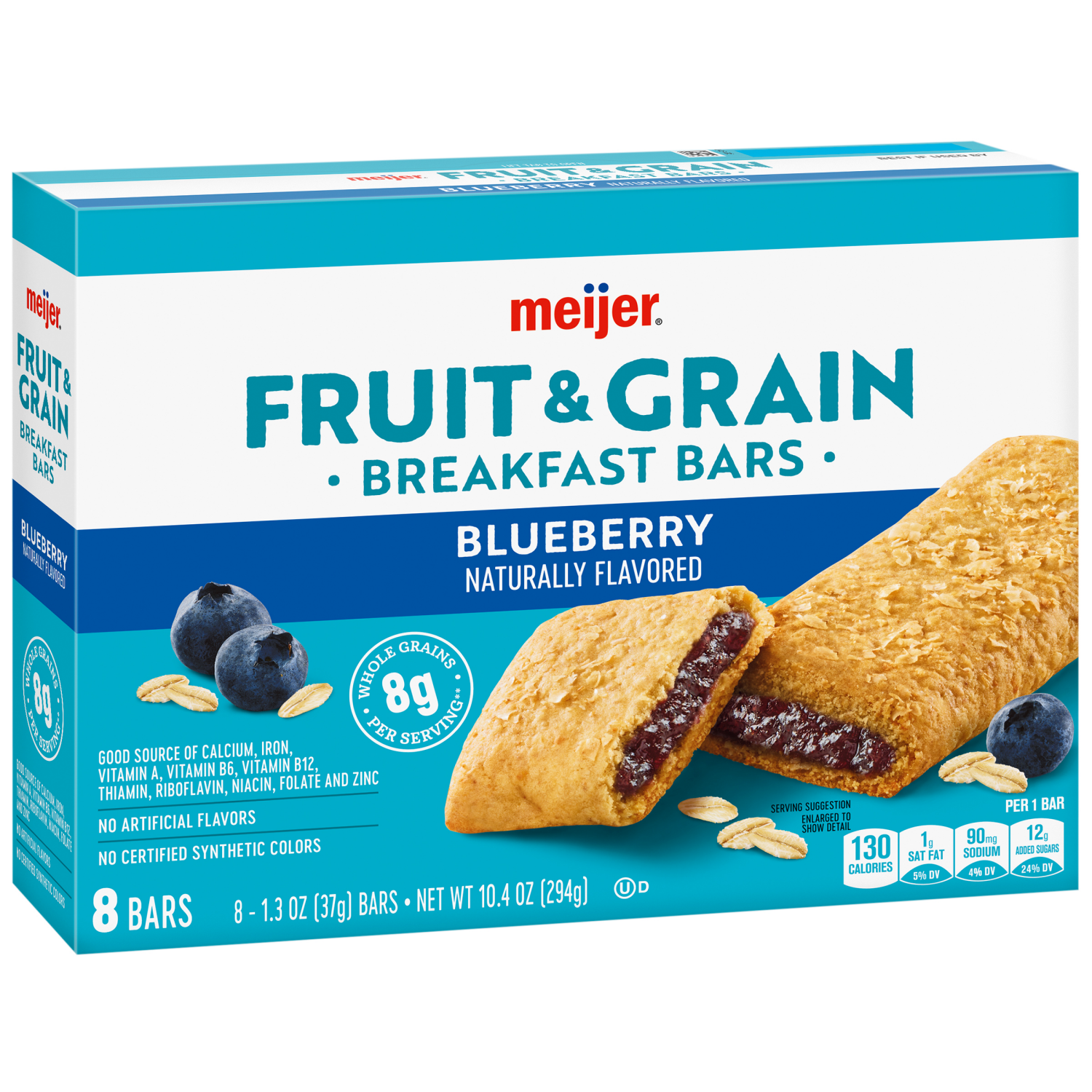 slide 6 of 8, Meijer Fruit & Grain Bar Blueberry 8ct. 1.3 oz, 8 ct, 1.3 oz