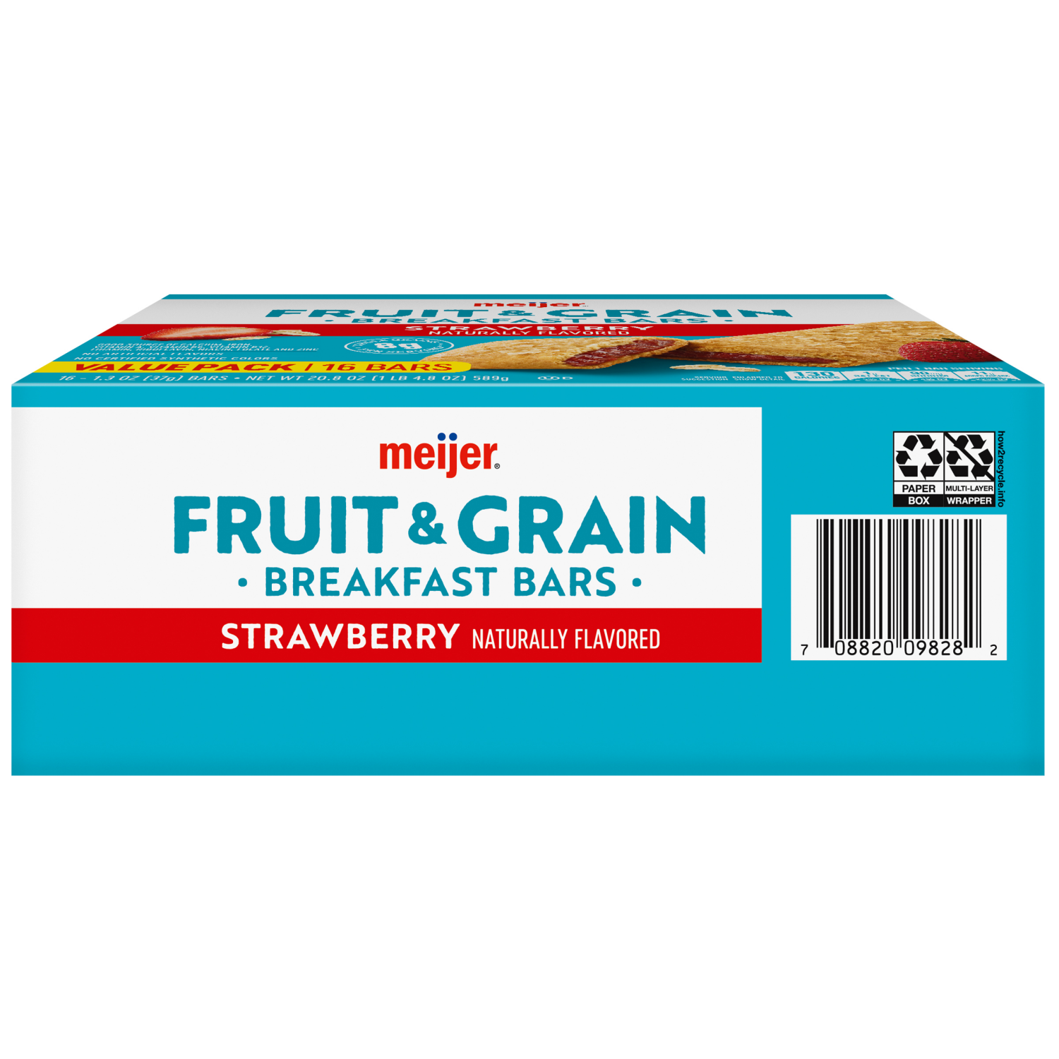 slide 3 of 8, Meijer Fruit and Grain Bar Strawberry 16ct 1.3oz., 16 ct, 1.3 oz