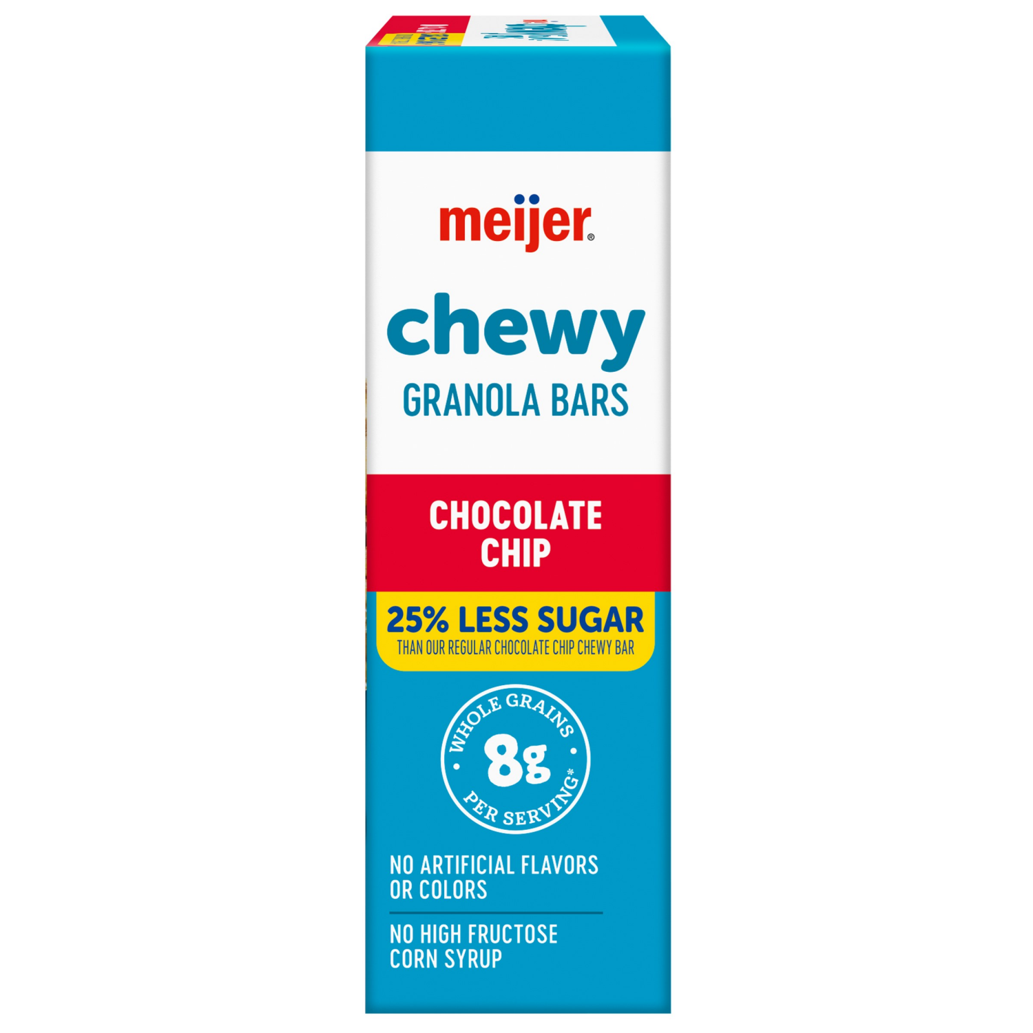 slide 5 of 8, Meijer Reduced Sugar Chocolate Chip Chewy Granola Bars, 8ct, 8 ct