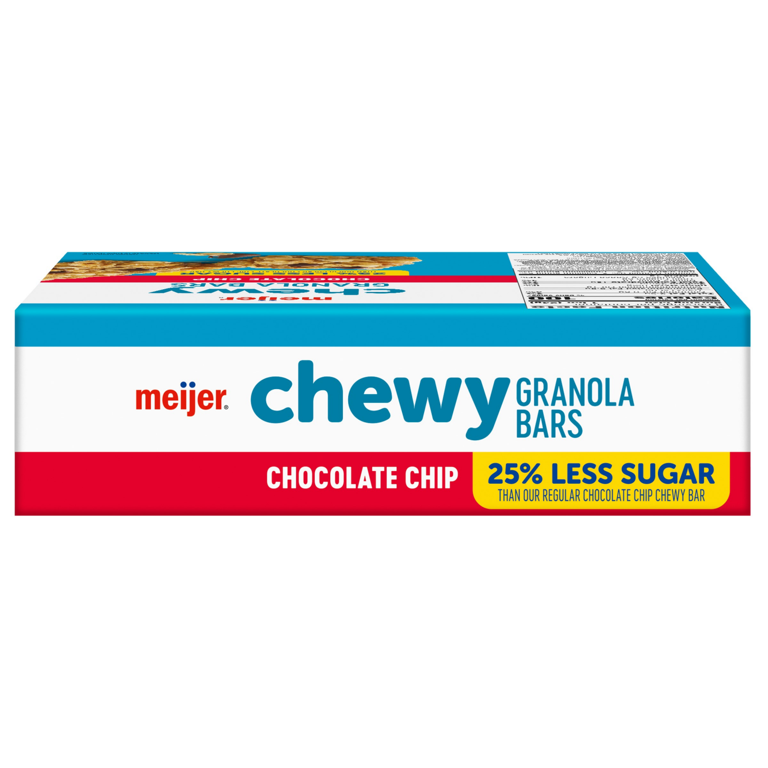 slide 8 of 8, Meijer Reduced Sugar Chocolate Chip Chewy Granola Bars, 8ct, 8 ct