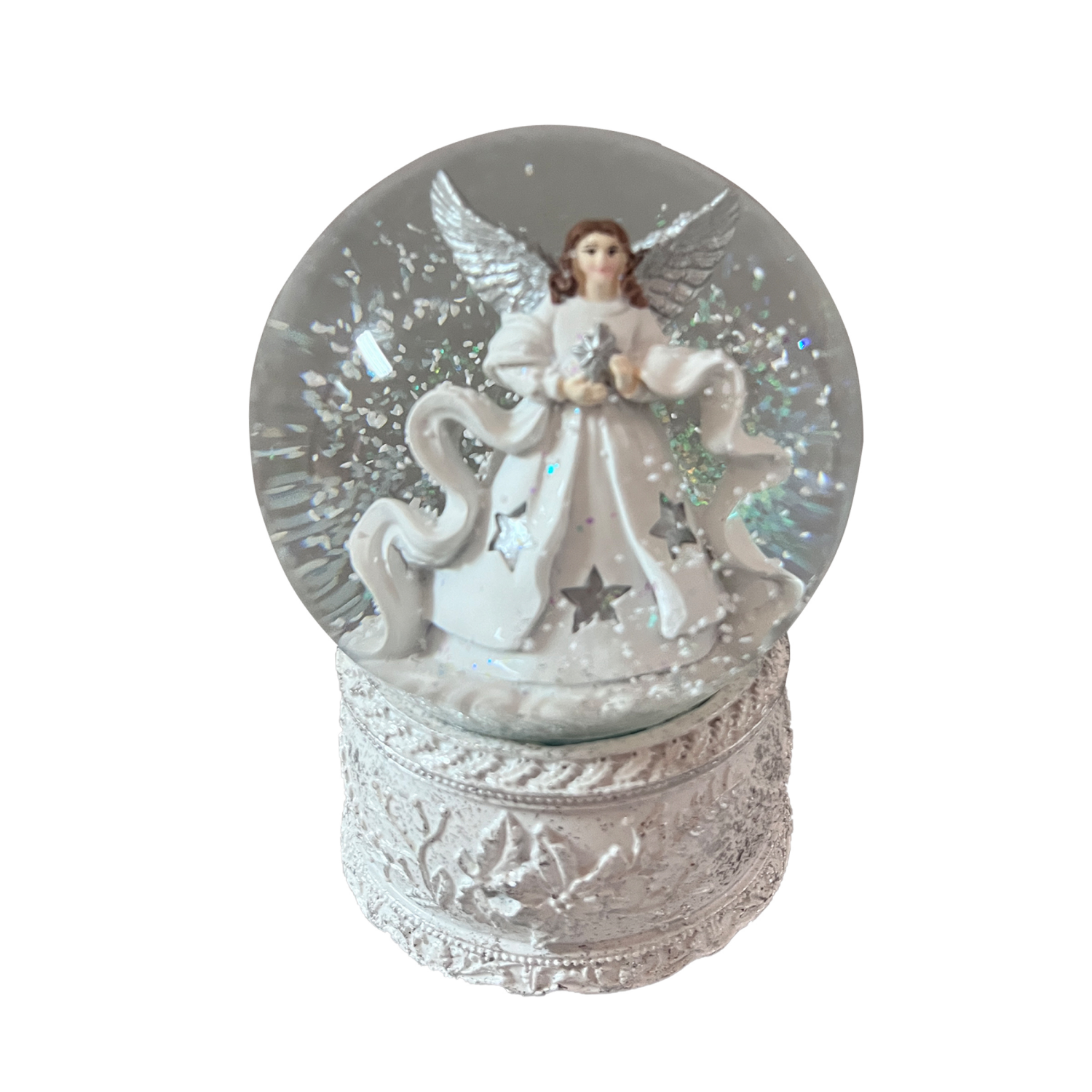 slide 1 of 2, December Home Angel Musical Water Globe 100mm, 100 mm