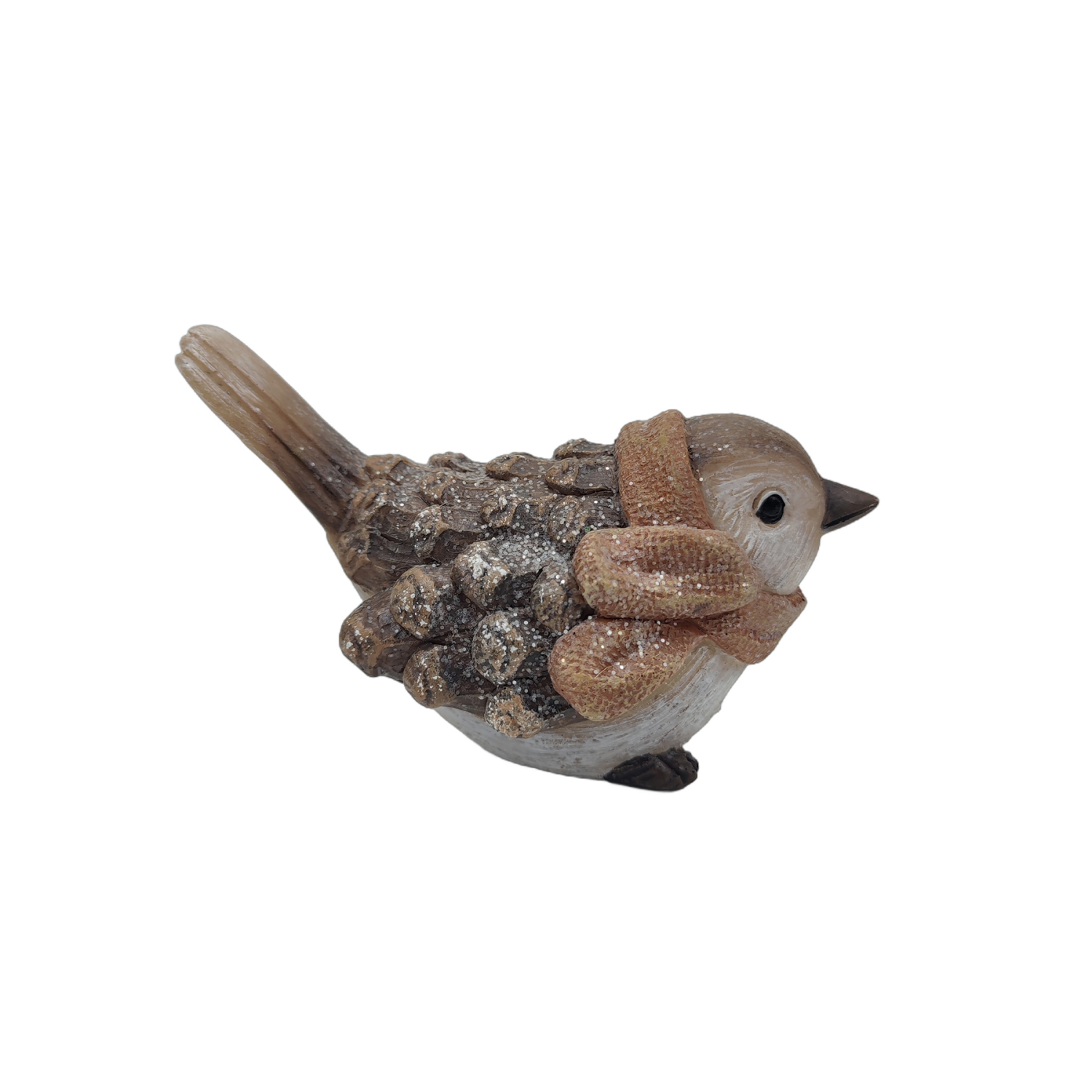 slide 2 of 2, December Home Brown Cardinal W/ Scarf Decor 5 Inch, 5.12 in