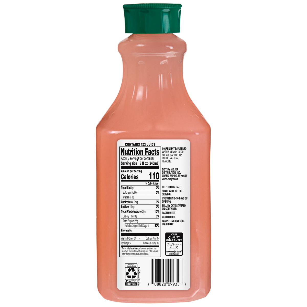 slide 2 of 2, Meijer raspberry lemonade - 52 oz, 52 oz