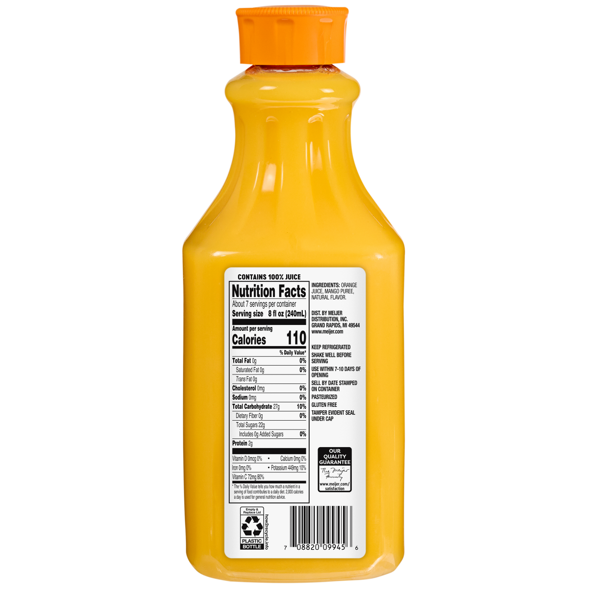 slide 2 of 2, Meijer Orange Pineapple NFC 52oz, 52 oz