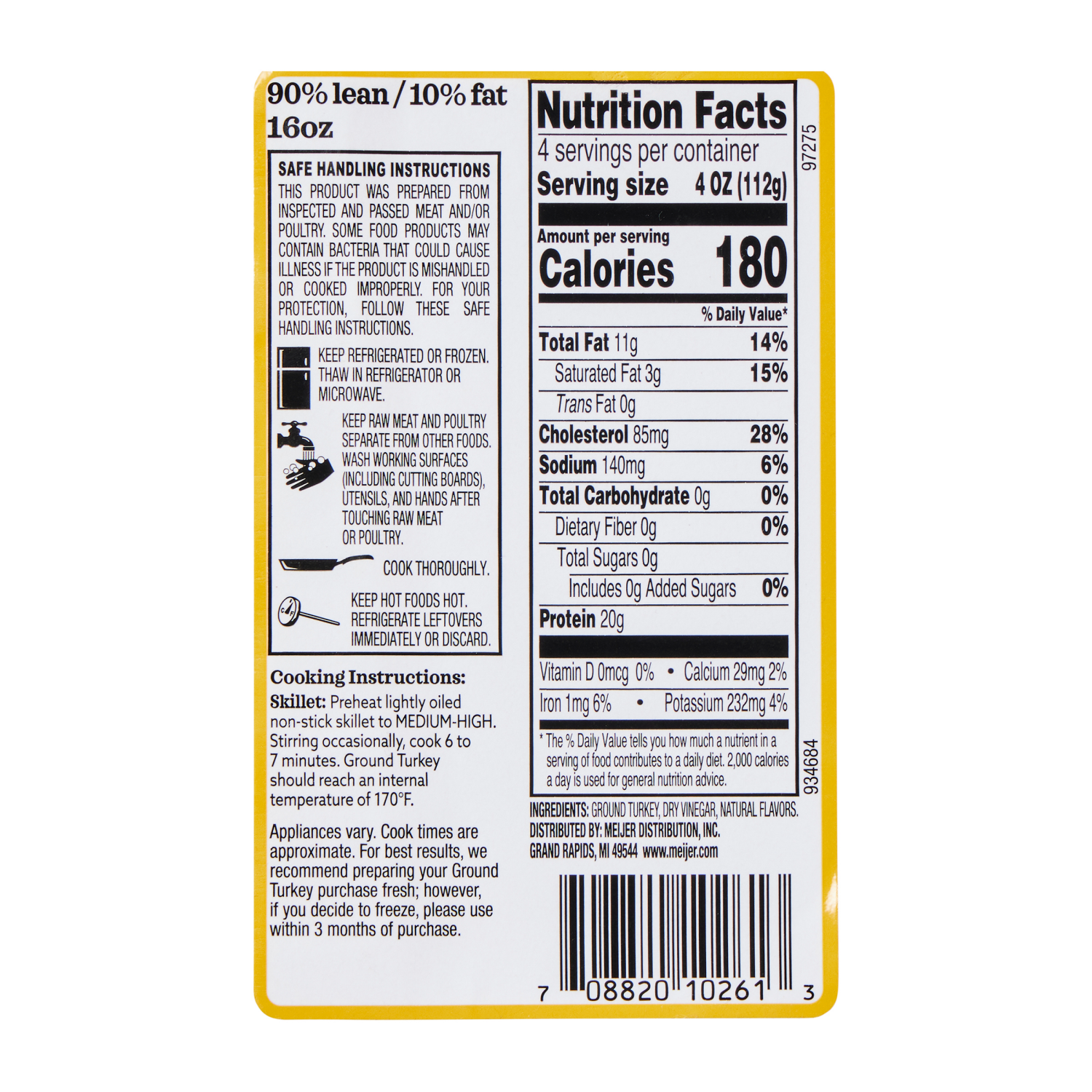 slide 3 of 3, True Goodness, 90/10 Ground Turkey, No Antibiotics Ever, 16 oz, 16 oz
