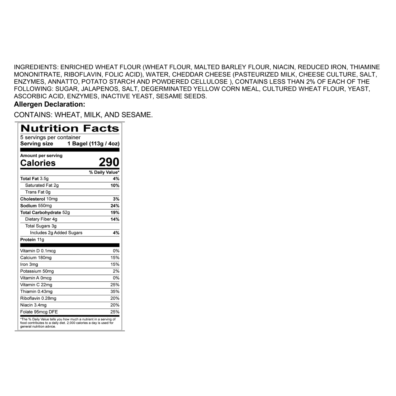 slide 3 of 3, Fresh From Meijer 5pk Unsliced Jalapeno Cheddar Bagels, 5 ct