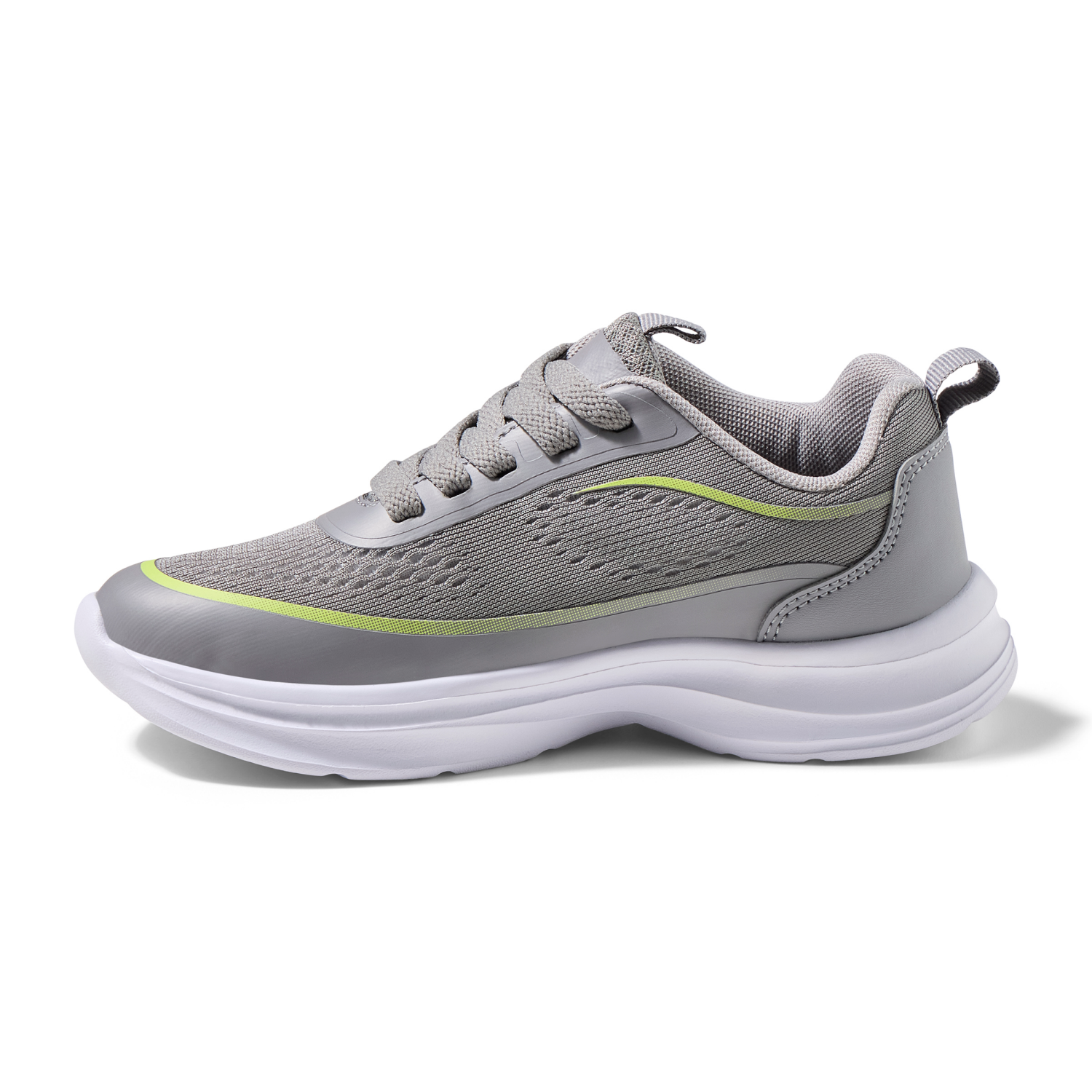 slide 4 of 6, Vively Boys' Gallen Athletic Shoes, Grey/Lime, Size 4, Size 4