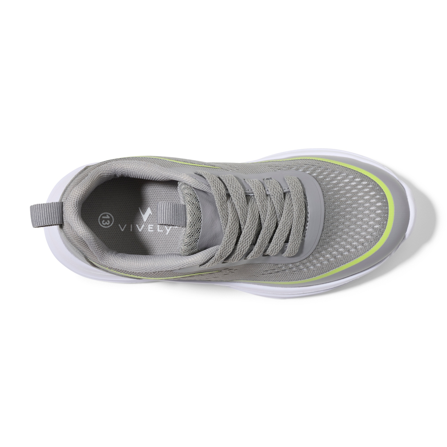 slide 6 of 6, Vively Boys' Gallen Athletic Shoes, Grey/Lime, Size 4, Size 4