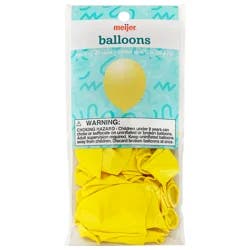 Meijer Helium Balloons, Yellow