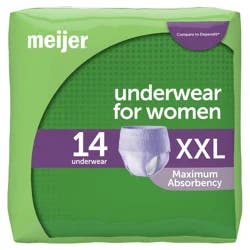 Meijer Womens Protective Underwear Size XXL
