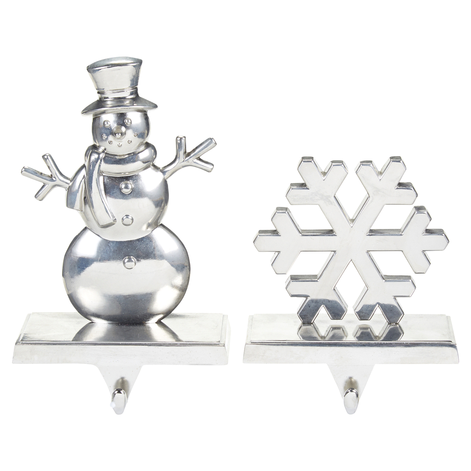 slide 1 of 1, December Home Stocking Holder Santa or Snowflake Silver Assorted, 6 in