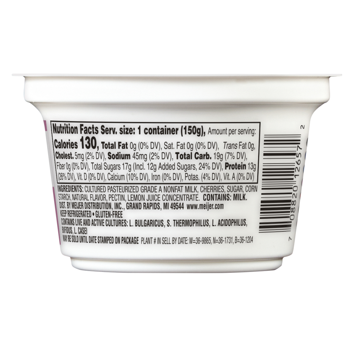 slide 2 of 2, Meijer Black Cherry Greek Nonfat Yogurt - 5.3 oz, 5.3 oz