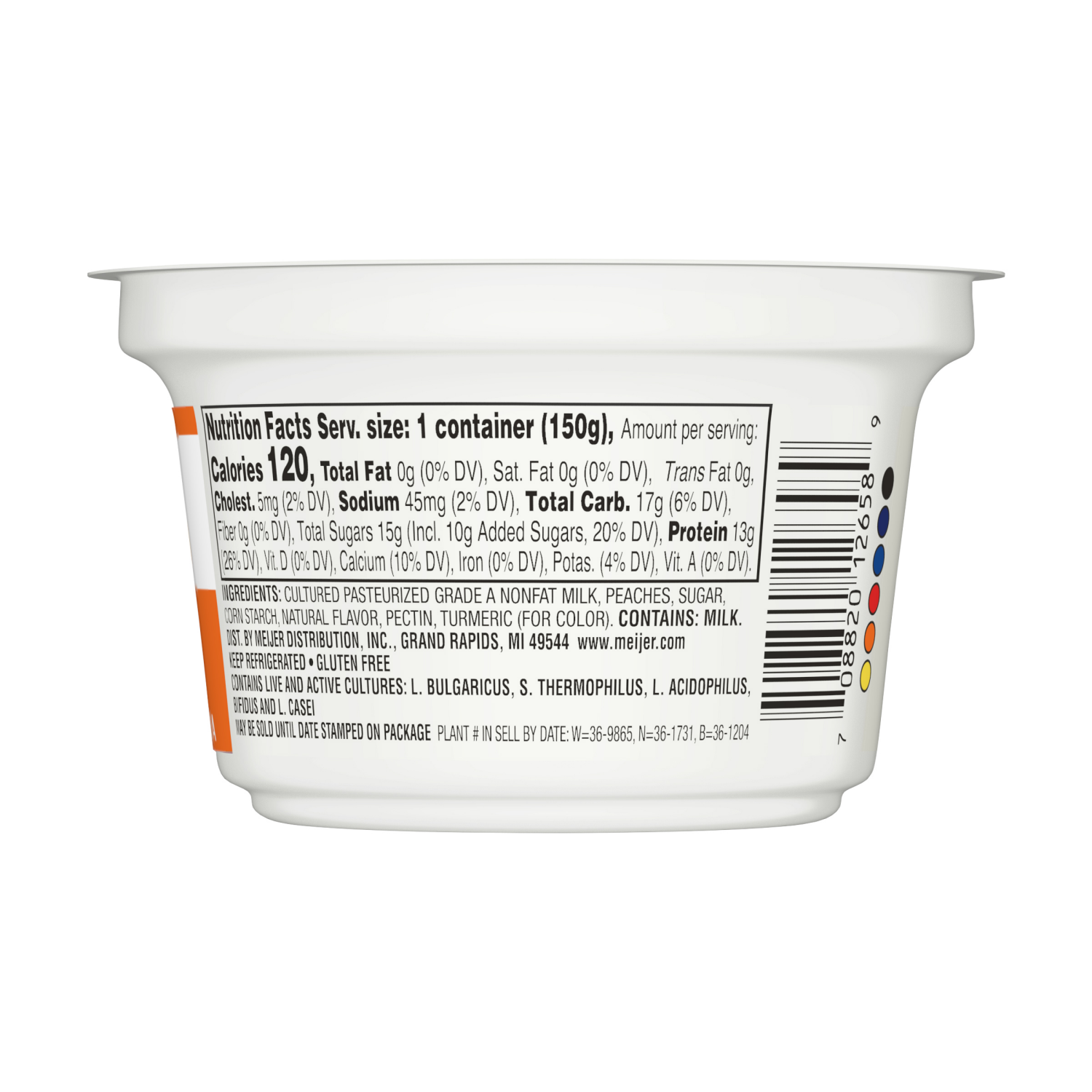 slide 2 of 3, Meijer Greek Nonfat Yogurt Peach - 5.3 oz, 5.3 oz