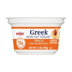 Meijer Greek Nonfat Yogurt Peach - 5.3 oz