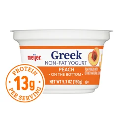 Meijer Greek Nonfat Yogurt, Peach, 5.3 Oz