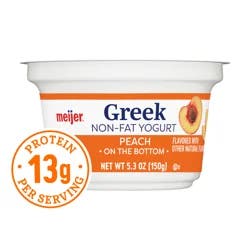Meijer Greek Nonfat Yogurt, Peach, 5.3 Oz