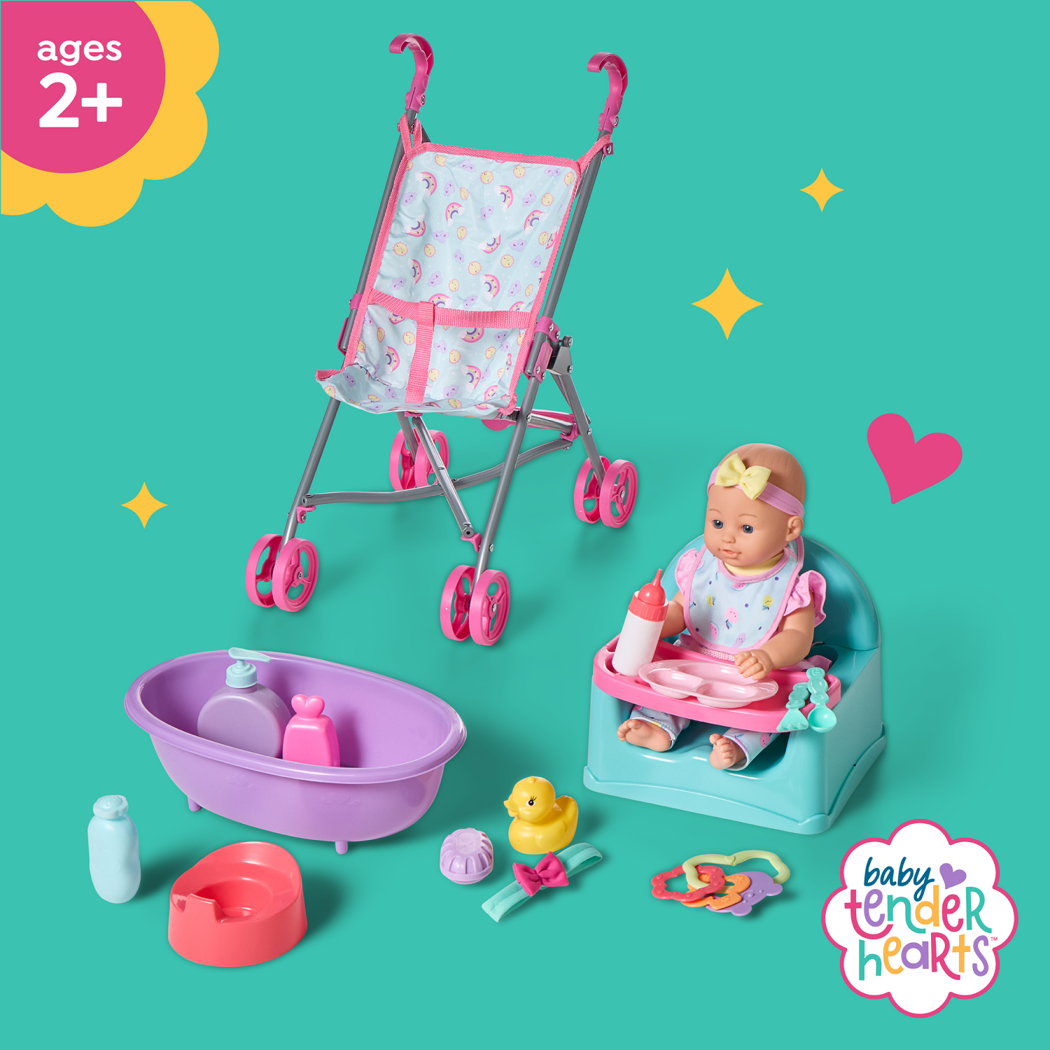 slide 3 of 3, Baby Tender Hearts BTH 14IN DOLL COMBO SET, 1 ct