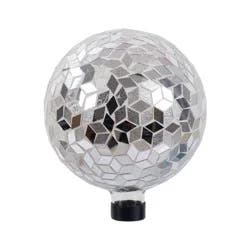 Room & Retreat Mosaic Gazing Ball, Silver, 10 In