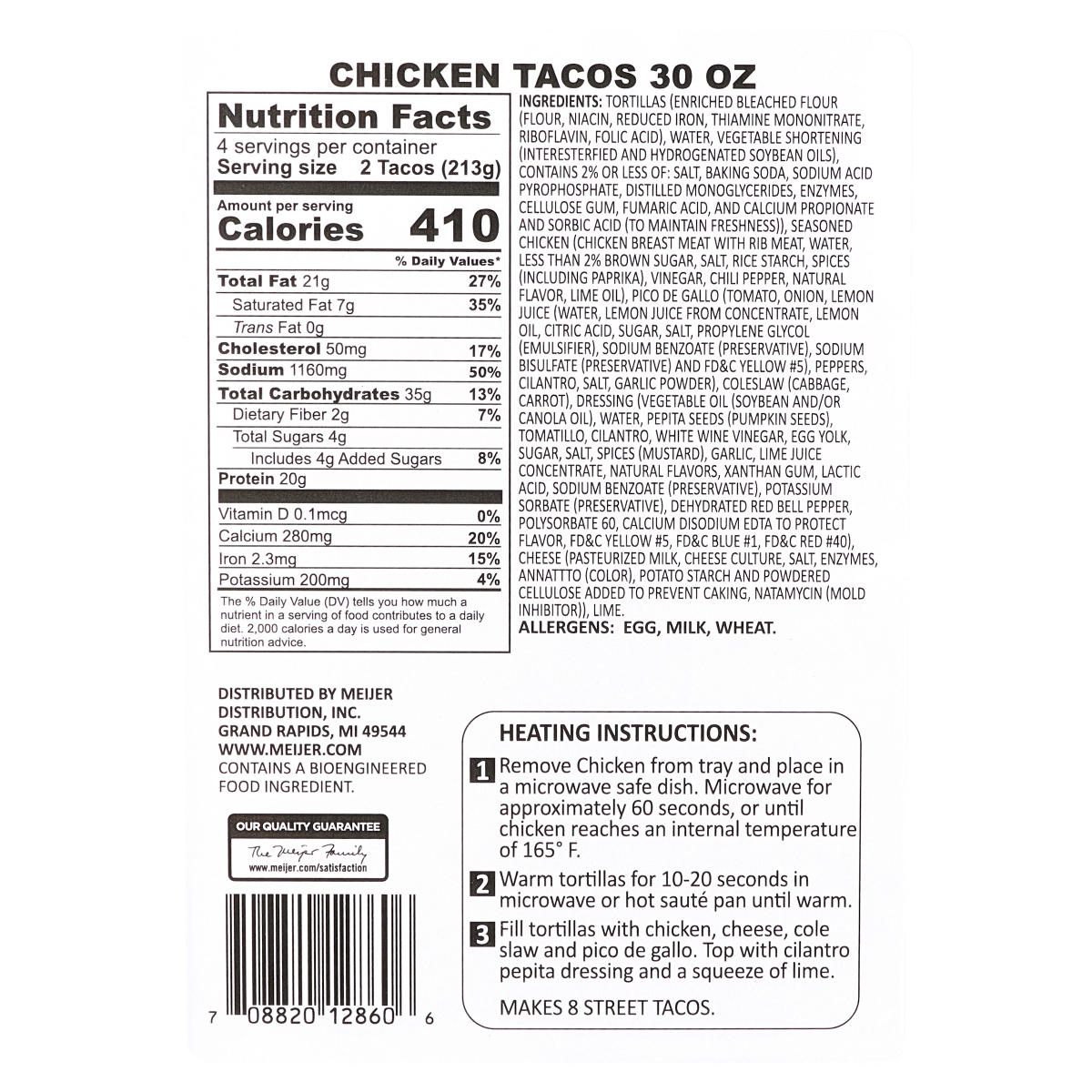 slide 2 of 2, Crafted Market by Meijer Chicken Street Tacos, 28 oz., 30 oz