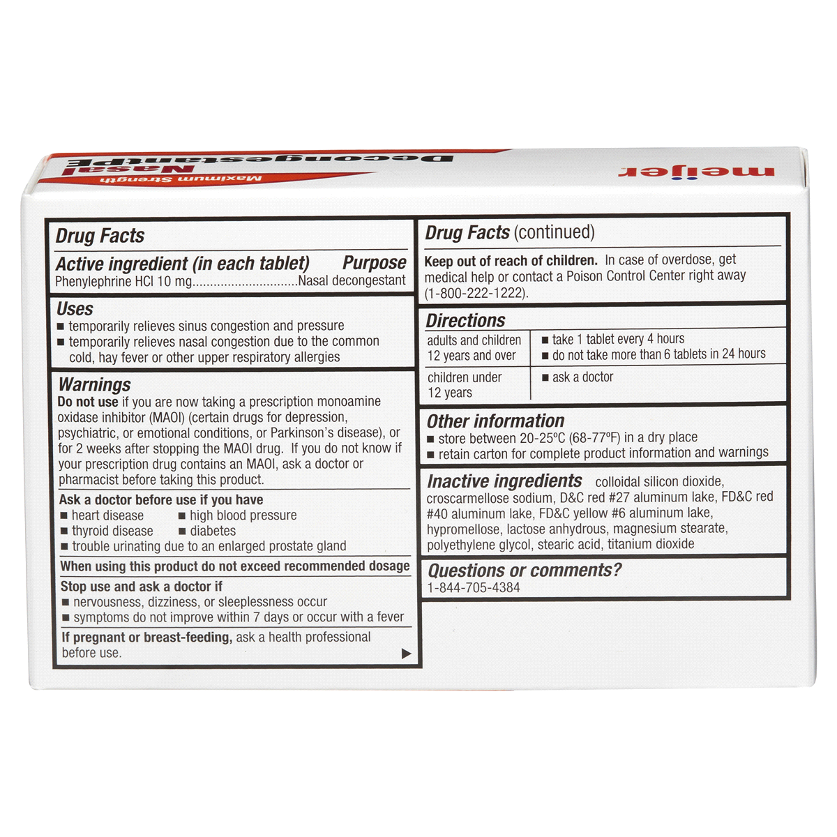 slide 2 of 2, Meijer Nasal Decongestion PE Tablets, 72 ct