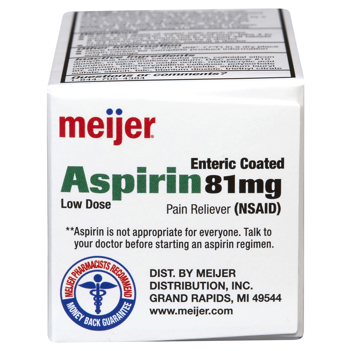 Meijer Aspirin Enteric Coated Tablet 81 mg, 120 ct Shipt