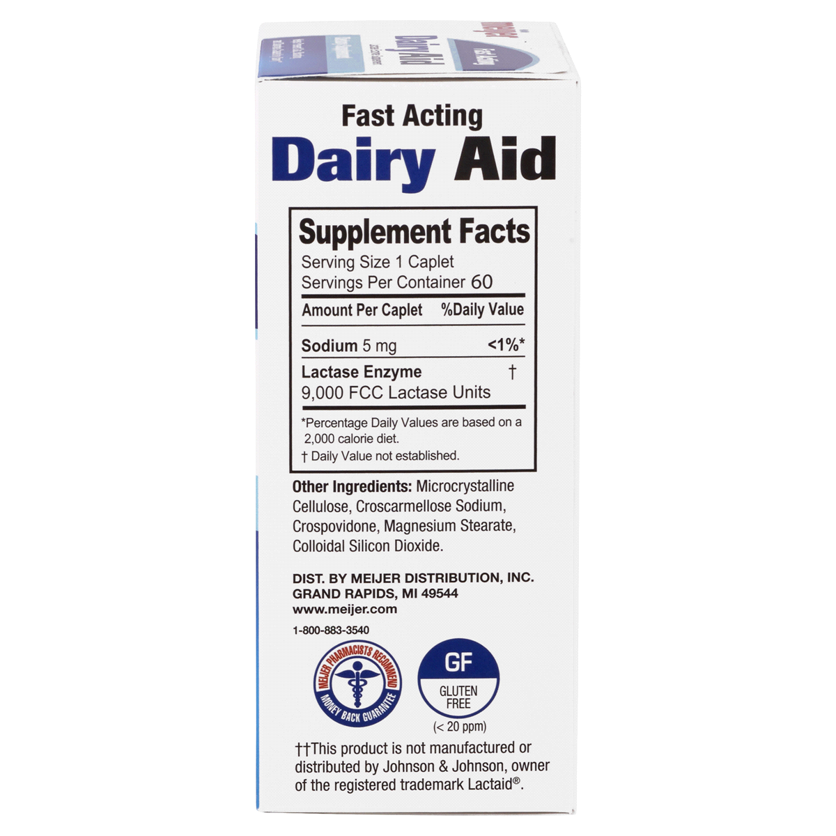 slide 3 of 3, Meijer Fast Acting Dairy Aid Digestive Supplement, 60 ct