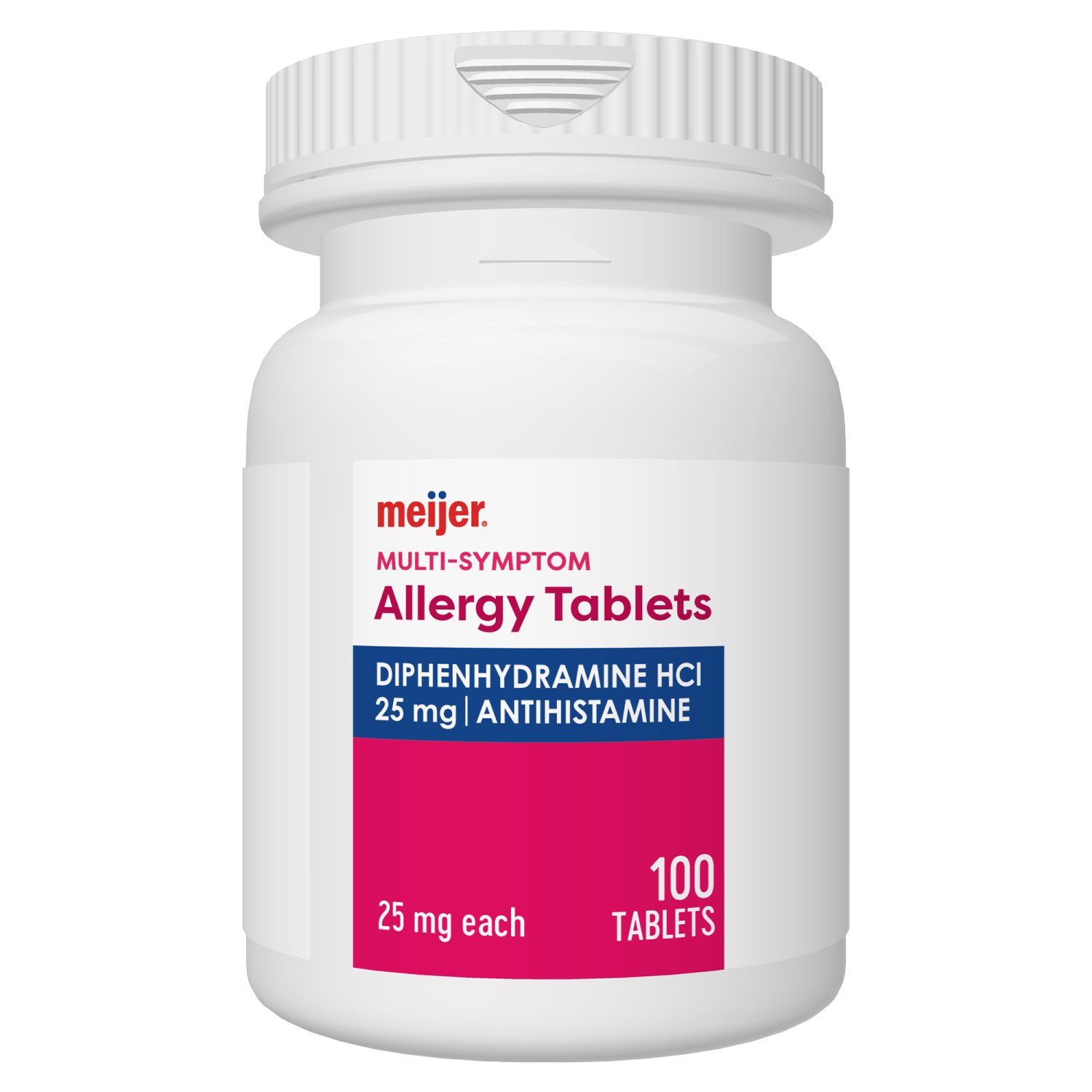 slide 4 of 7, Meijer Complete Allergy Medicine, Diphenhydramine HCl Tablets, Antihistamine, 100 ct; 25 mg