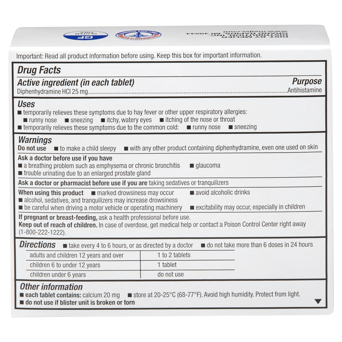 slide 2 of 4, Meijer Complete Allergy Medicine, Diphenhydramine HCl Tablets, Antihistamine, 25 mg, 48 ct