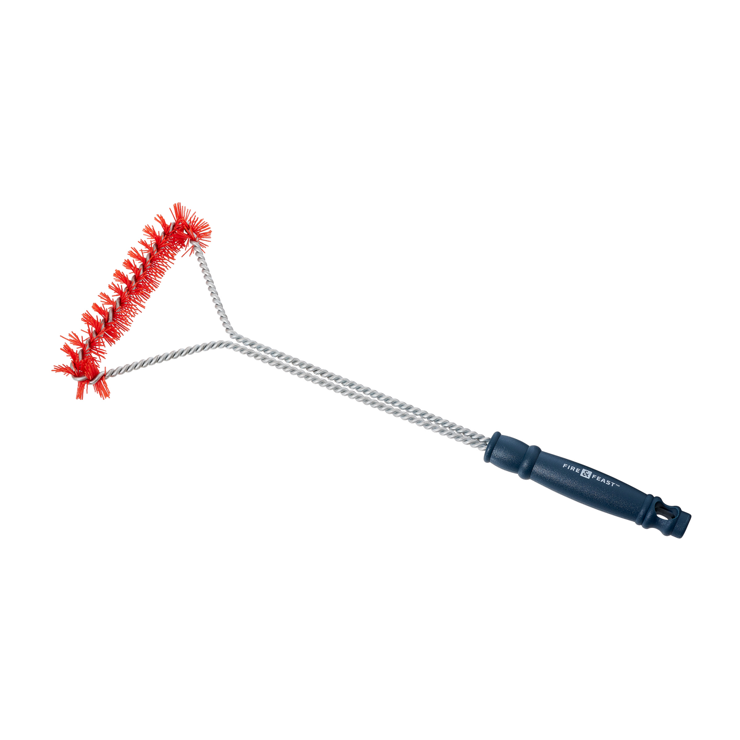 slide 1 of 2, Triangle Nylon Brush Red Bristles, 17.5 in