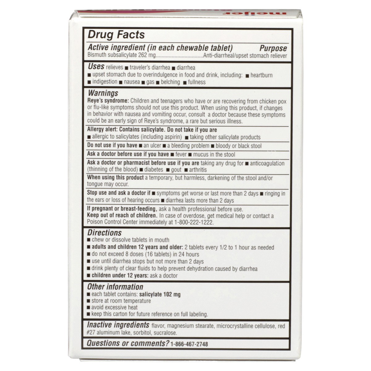 slide 2 of 2, Meijer Stomach Relief Pink Bismuth Chewable Tablets, 30 ct