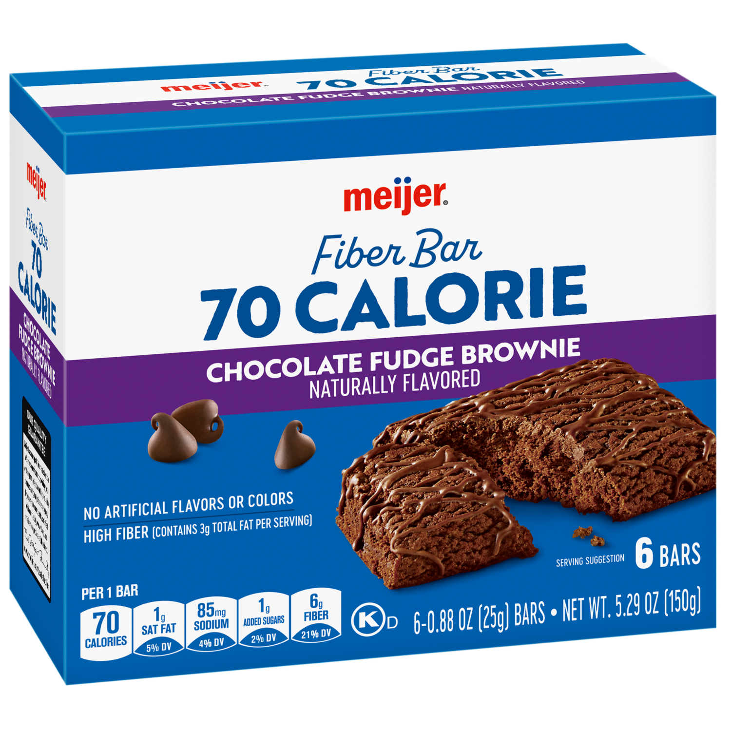 slide 6 of 8, Meijer Chocolate Fudge Brownie Fiber Bars, 6ct, 6 ct