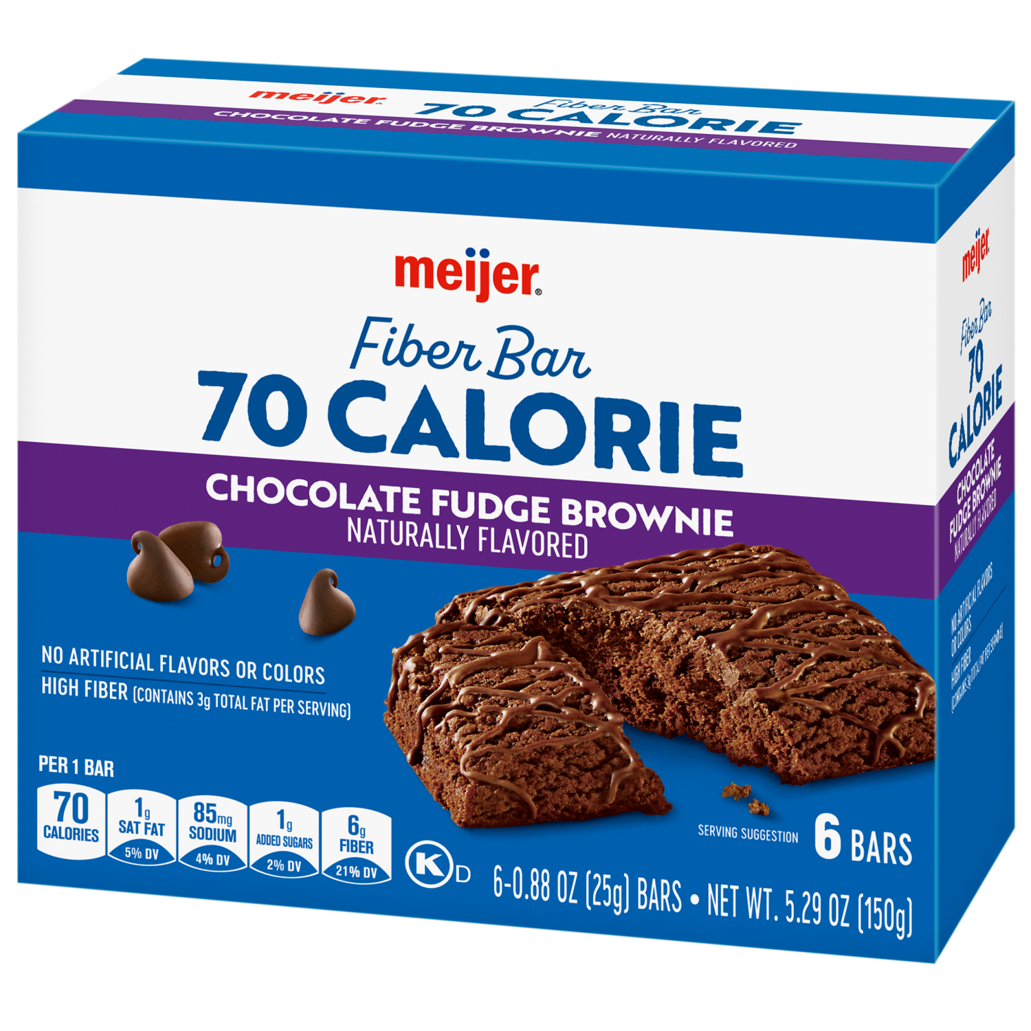slide 7 of 8, Meijer Chocolate Fudge Brownie Fiber Bars, 6ct, 6 ct