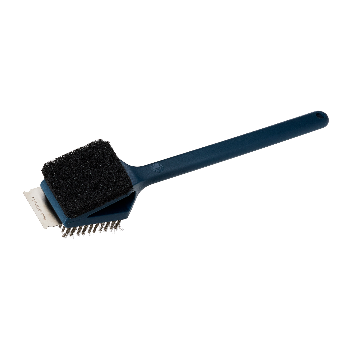 slide 3 of 3, Fire & Feast Dual Head Stainless Steel Bristle Brush 14.7in, 14.75 in