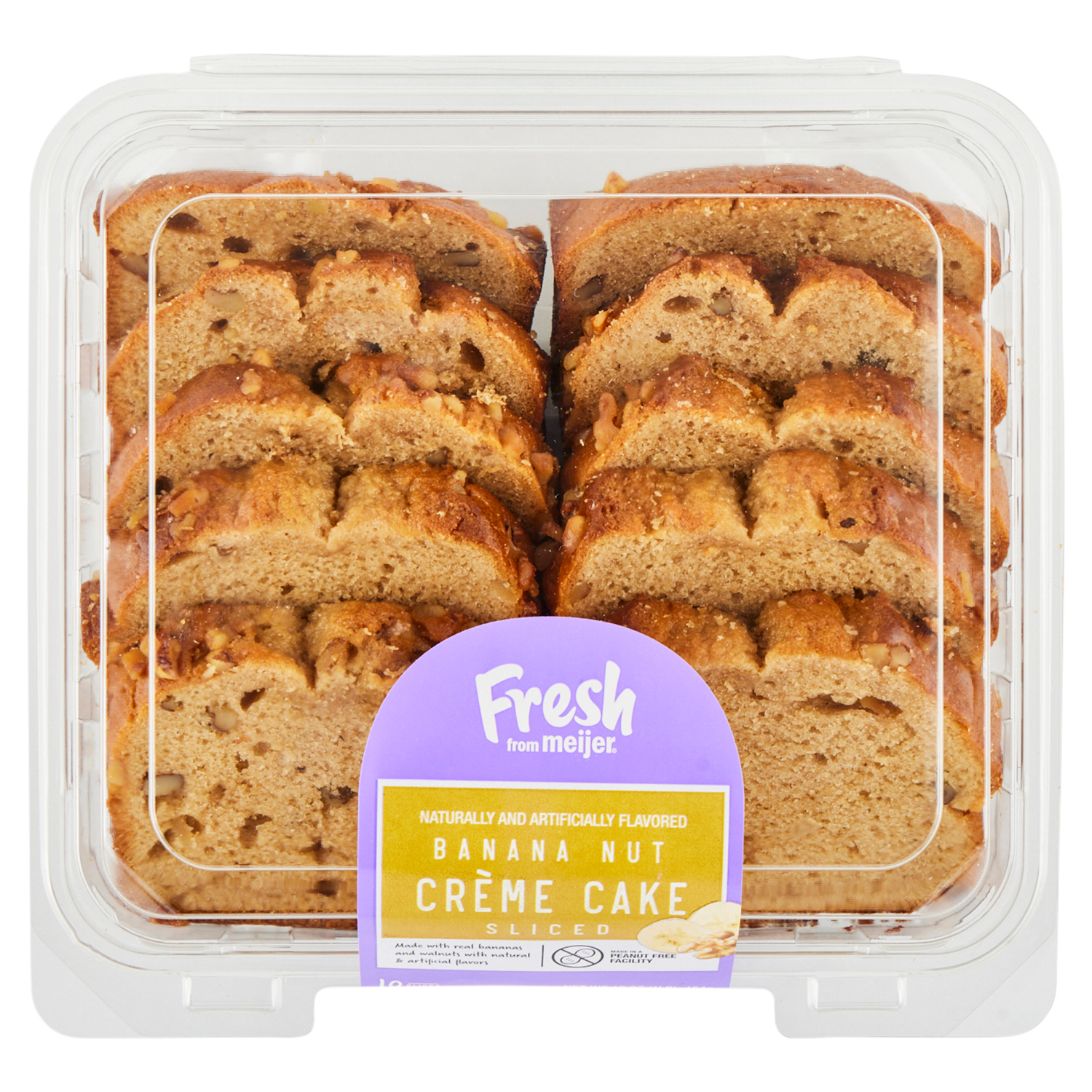 slide 1 of 4, Fresh from Meijer Sliced Banana Nut Crème Cake, 16 oz