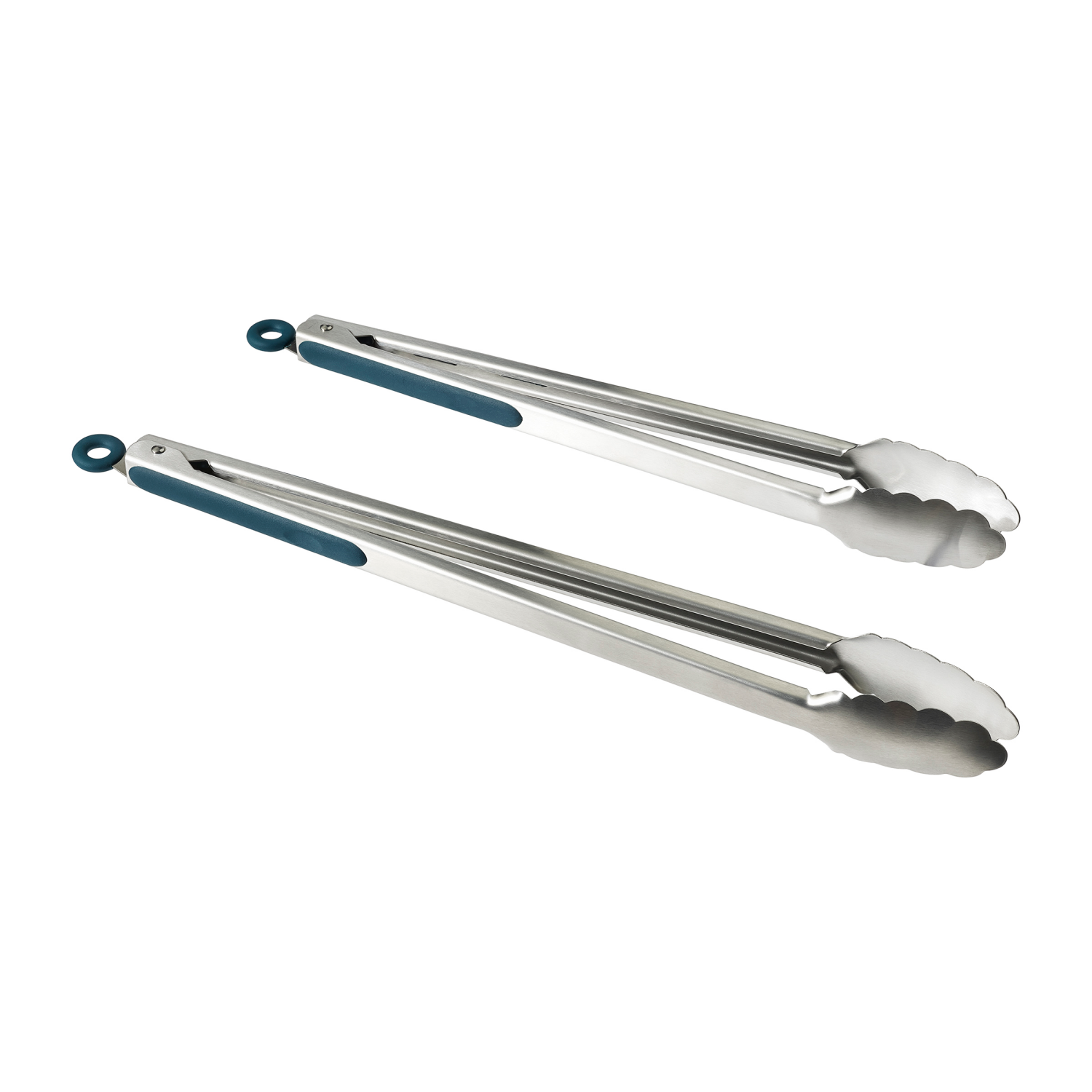 slide 3 of 3, FIRE & FEAST Fire& Feast BBQ Tongs,2 Pieces,Blue Grips, 2 ct