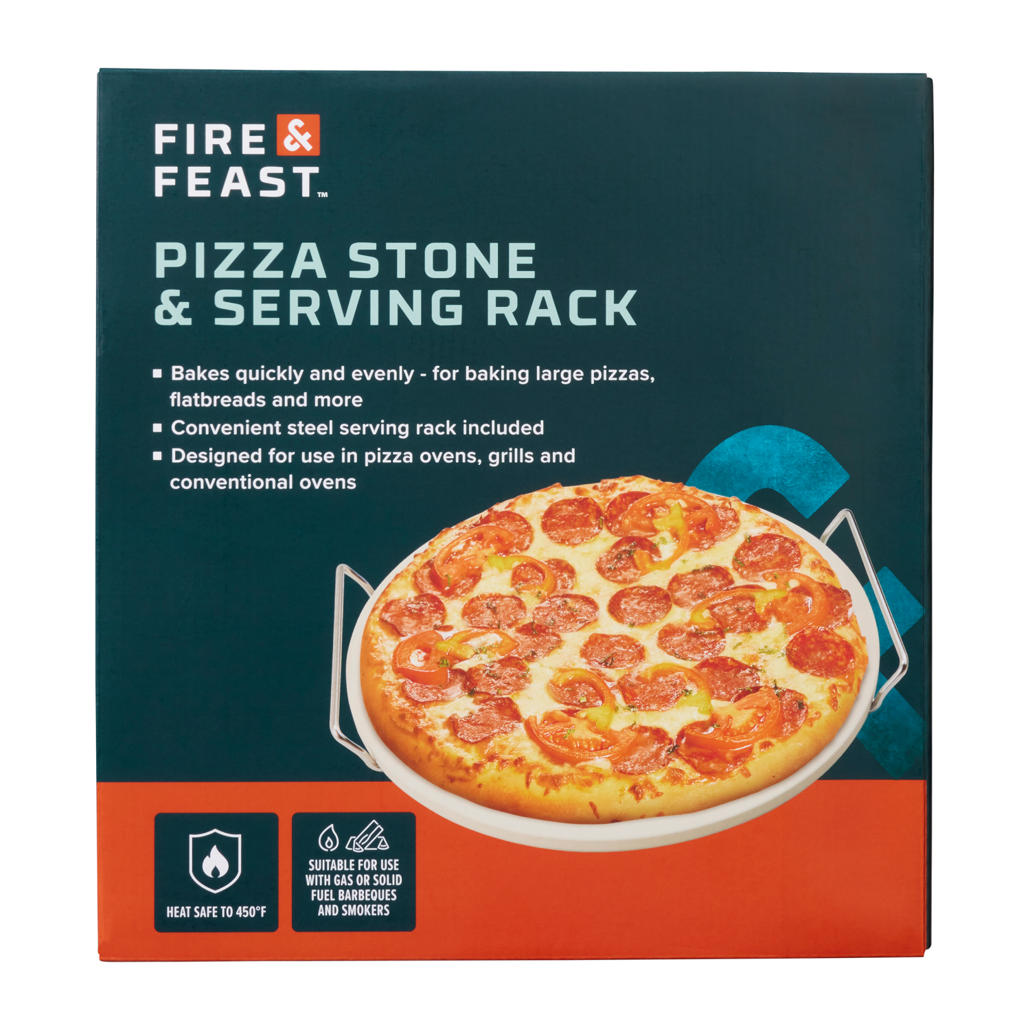 slide 1 of 3, FIRE & FEAST Fire& Feast Pizza Stone, 13 Inch, dia 13 in