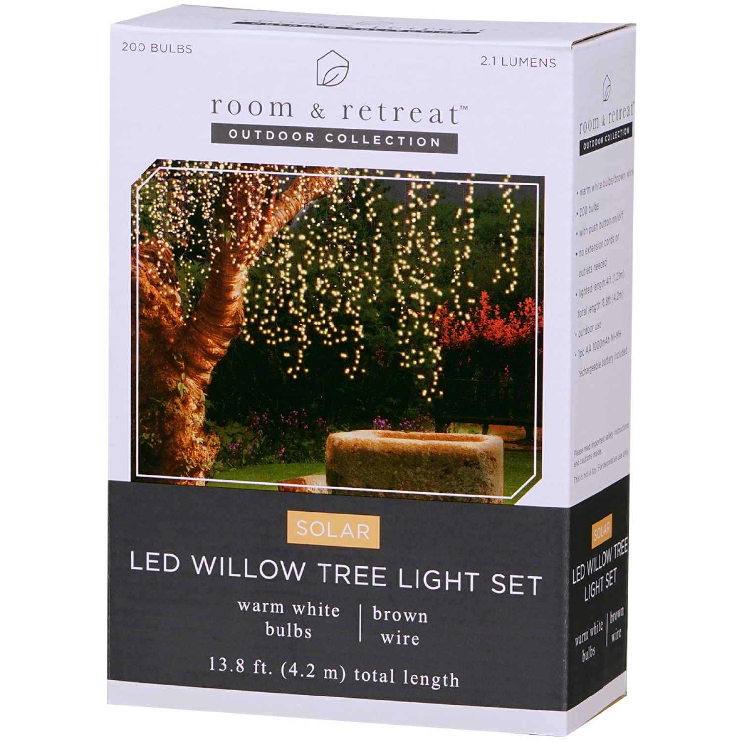 slide 2 of 2, Rr Willow Tree Led Solar Powered Lights, 1 ct
