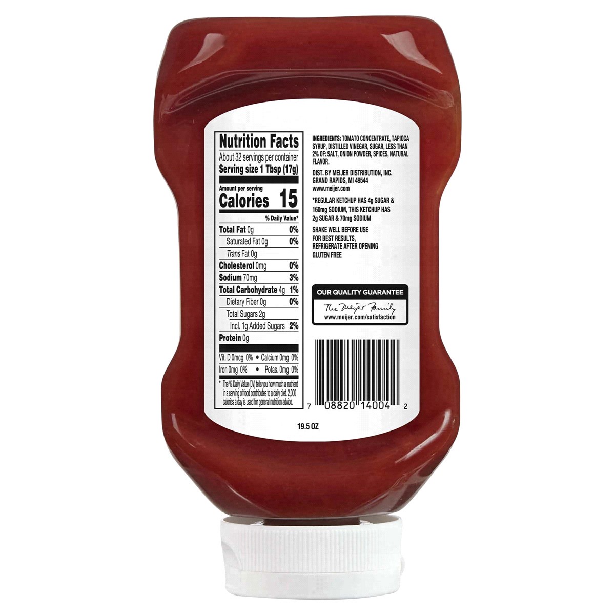 slide 2 of 2, Meijer 50% Less Sodium & Sugar Ketchup - 19 oz, 19 oz