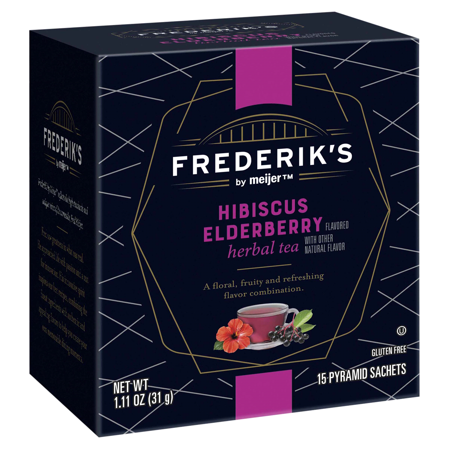 slide 4 of 5, FREDERIKS BY MEIJER Frederik's by Meijer Hibiscus Elderberry Herbal Tea - 15 ct, 15 ct