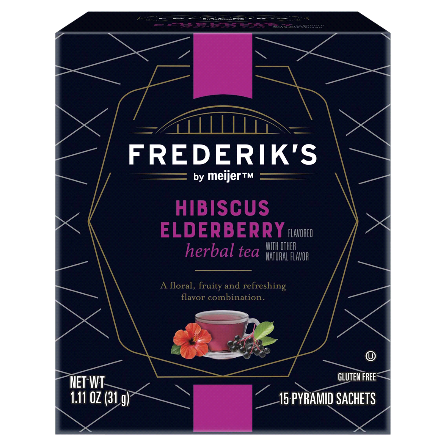 slide 1 of 5, FREDERIKS BY MEIJER Frederik's by Meijer Hibiscus Elderberry Herbal Tea - 15 ct, 15 ct