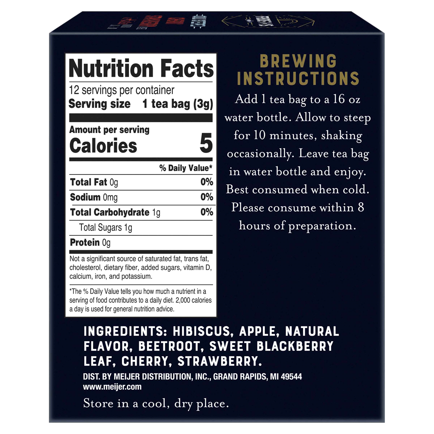 slide 3 of 5, FREDERIKS BY MEIJER Frederik's by Meijer Cold Steeped Cherry Strawberry Herbal Tea - 12 ct, 12 ct